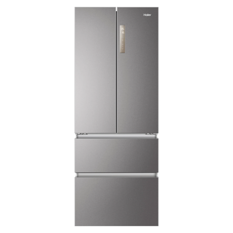 Frigider side by side Haier HB17FPAAA, French Door, 446 l, Total No Frost, Motor Inverter, My Zone, Display LED, Super Cooling, Super Freezing, Clasa E, H 190 cm, Inox